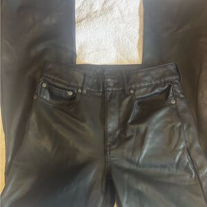 American Eagle Outfitters Black Faux Leather Waistband Pants